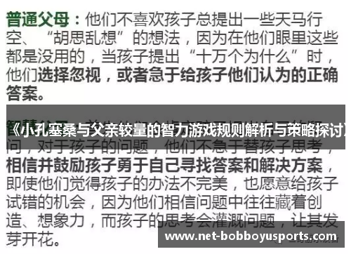 《小孔塞桑与父亲较量的智力游戏规则解析与策略探讨》