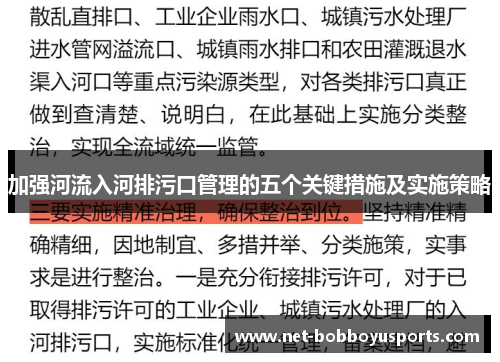 加强河流入河排污口管理的五个关键措施及实施策略