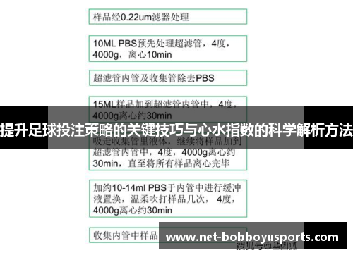提升足球投注策略的关键技巧与心水指数的科学解析方法